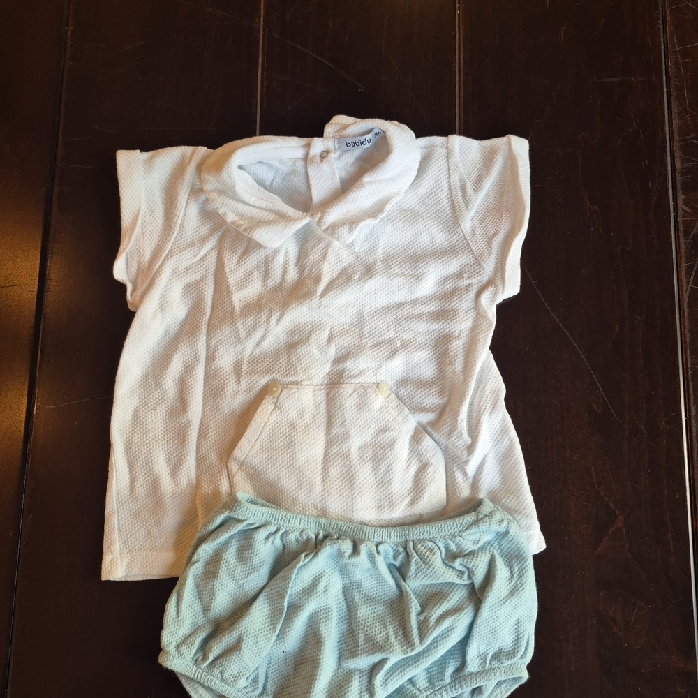 White and Blue Kids Matching Set